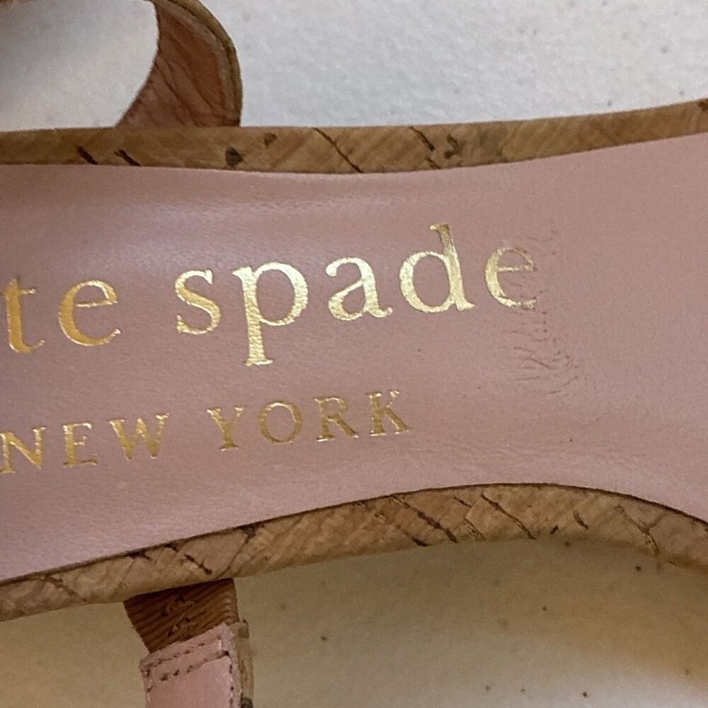 Kate Spade Sandal Women’s New York Palm Springs Leather Slide Natural Sz 8B Shoe - Picture 11 of 15